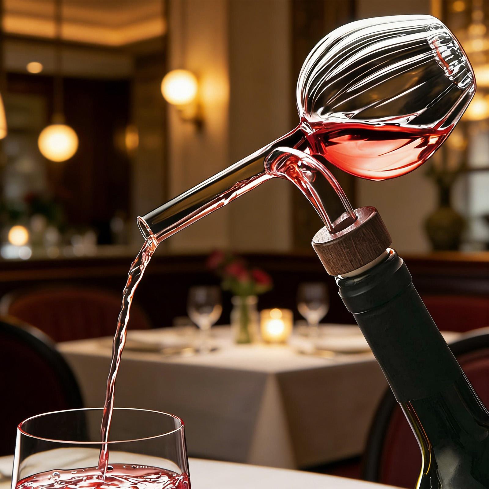 Wine Aerator Pour - Decanter Moderno Trasparente Rosso con Aeratore